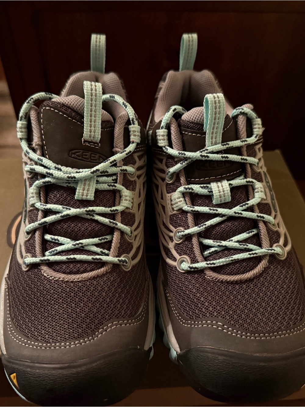 Keen Gray Athletic Shoes with Mint Laces